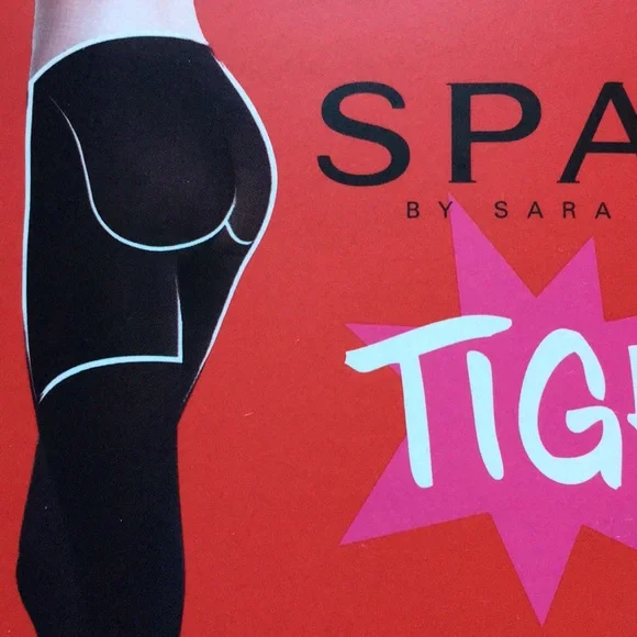 SPANX BLACK OPAQUE BELLY FIRMING & BUTT LIFTING TIGHTS. - Picture 4 of 7